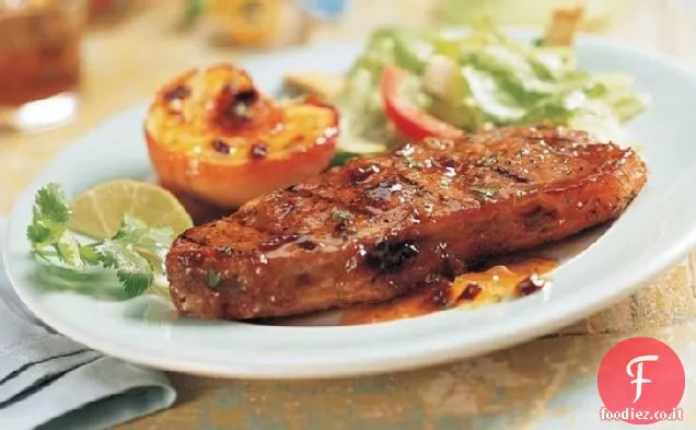 Strip Bistecche con glassa Chipotle-Pesca