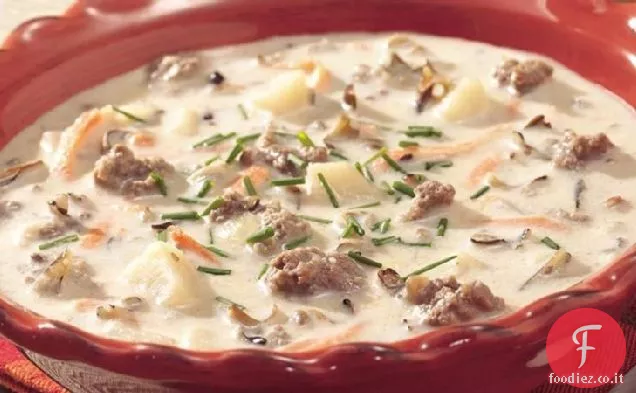 Zuppa cremosa di riso selvatico