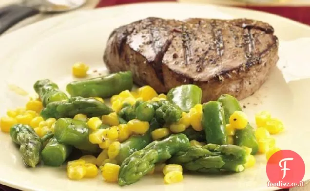 Asparagi e mais senza glutine con glassa di senape al miele