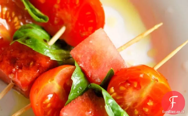 Spiedini di anguria e pomodoro