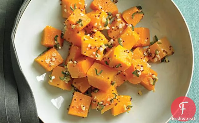 Zucca con Cile verde e semi di Senape