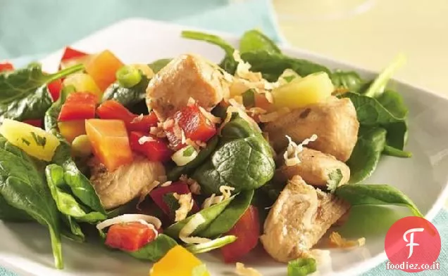 Insalata di pollo con salsa tropicale