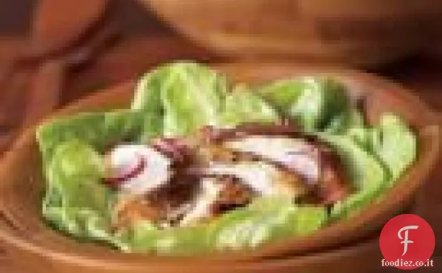 Pollo alla senape alle erbe con insalata verde