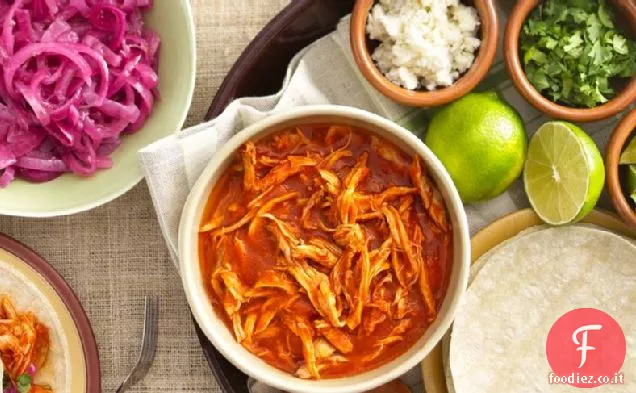 Pollo tagliuzzato Cile rosso per tacos