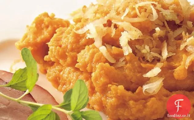 Patate dolci con topping al cocco e zenzero