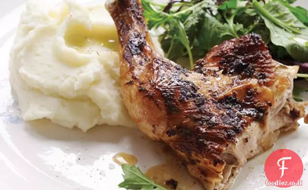 Pollo arrosto veloce con senape e aglio