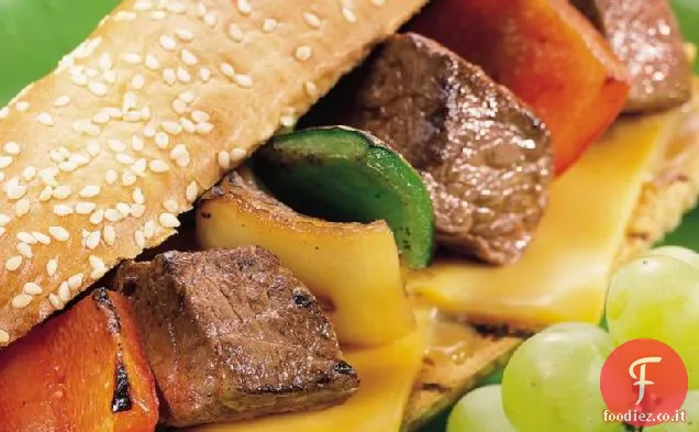 Alla griglia Philly Cheesesteak Panini Kabob
