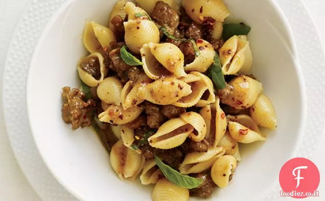 Pasta con Salsiccia, Basilico e Senape