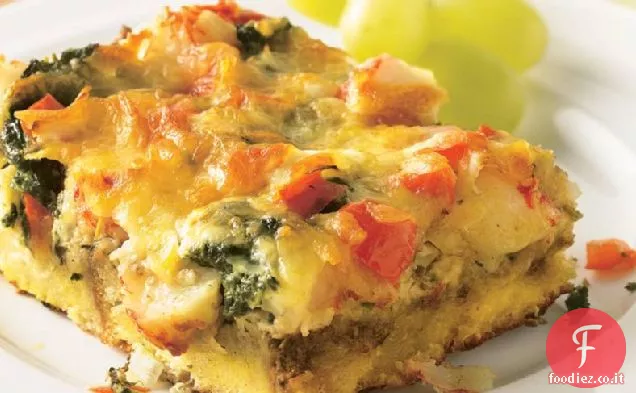 Strati di granchi e spinaci