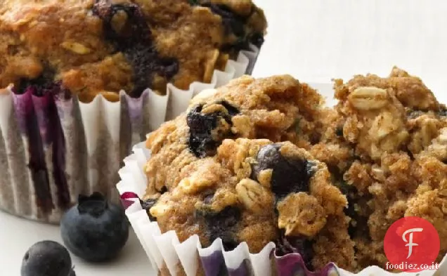Muffin di farina d'avena ai mirtilli