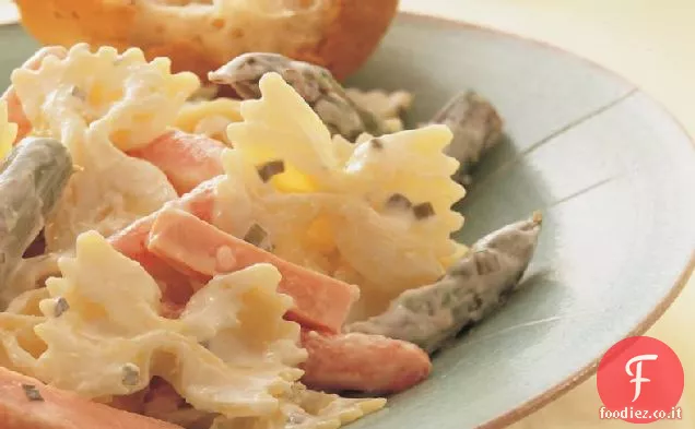 Papillon cremoso con Prosciutto e verdure