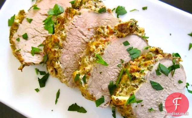 Lombo di maiale alla senape alle erbe