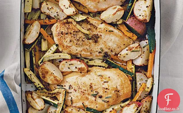 Pollo al rosmarino con zucchine