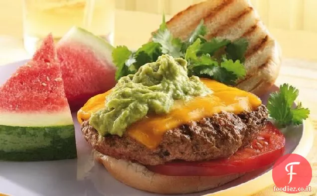 Hamburger di Chipotle alla griglia con Guacamole
