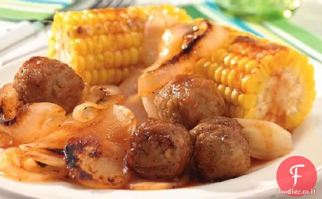 Miele alla griglia-Pacchetti di polpette barbecue