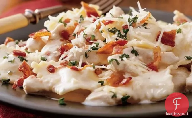 Pollo e Ravioli alla Carbonara