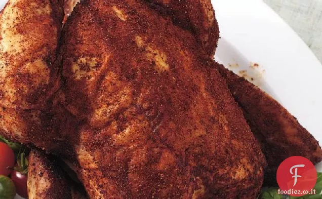 Birra alla griglia-Può pollo con peperoncino piccante strofinare