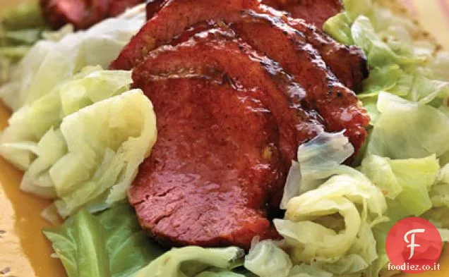 Carne in scatola con marmellata-glassa di senape