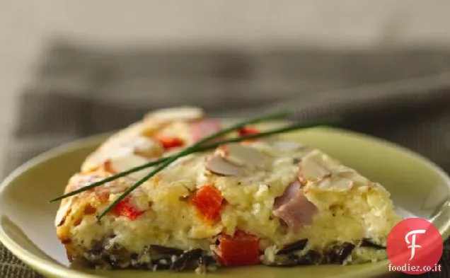 Incredibilmente facile Paese Dijon riso selvatico e torta di prosciutto