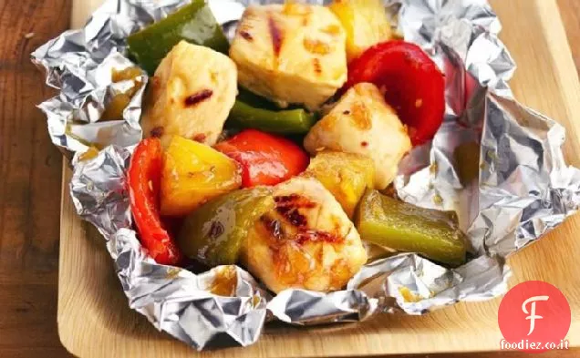 Ananas alla griglia-Pollo Kabob confezioni