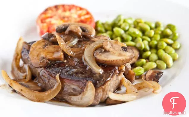 Ricetta bistecca Porterhouse con salsa di funghi Whisky