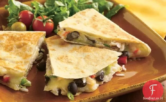 Quesadillas di pollo e fagioli