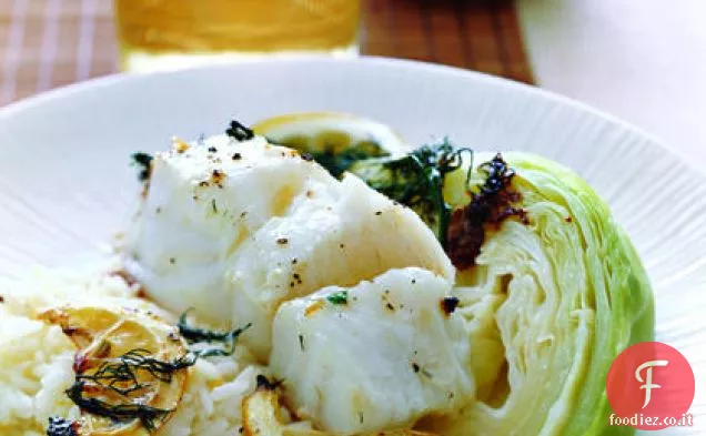 Filetto di nasello con riso al gelsomino