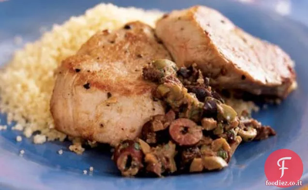 Filetto di maiale con tapenade di oliva e senape
