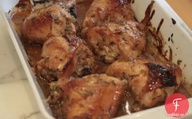 Pollo glassato all'arancia e rosmarino