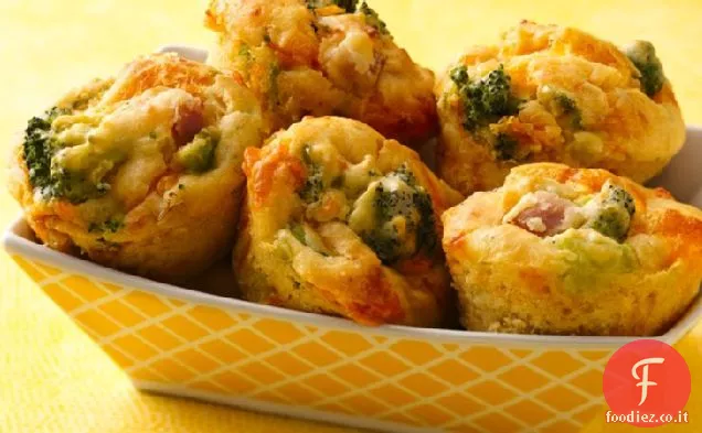 Facile Broccoli, formaggio e prosciutto Muffin