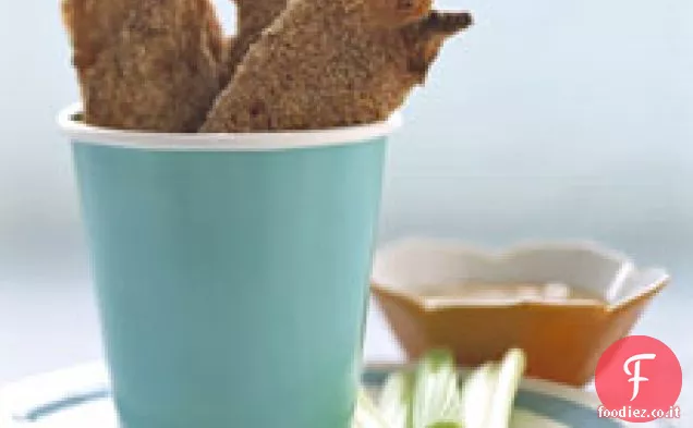 Dita di pollo avvolte al prosciutto con salsa di immersione di albicocca e senape