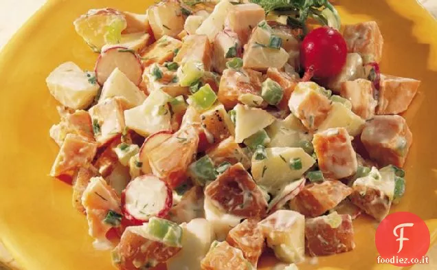 Insalata di due patate con condimento all'aneto