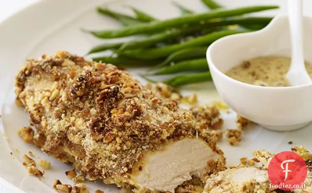 Senape-Pollo al forno con una crosta di Pretzel