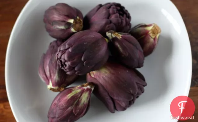 Insalata di carciofi brasati con vinaigrette al limone e senape