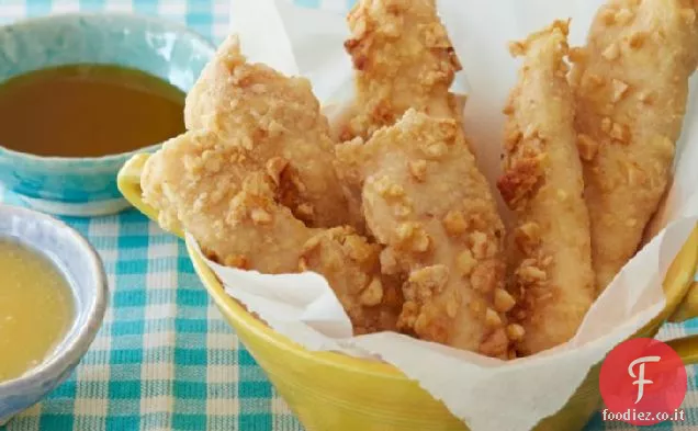 Croccanti dita di pollo arrosto al miele