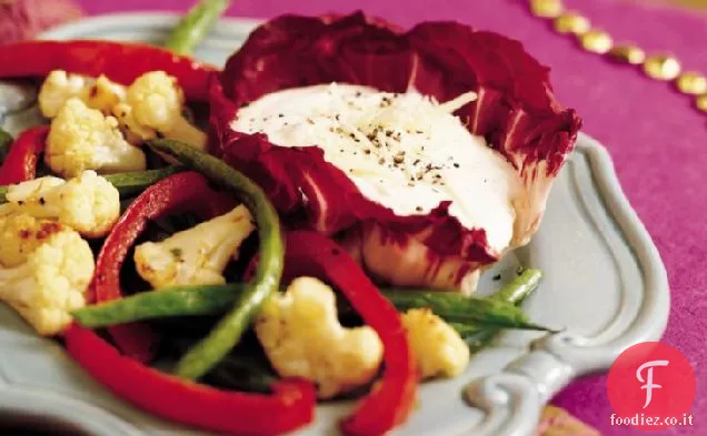 Verdure arrosto con crema Caesar Dip