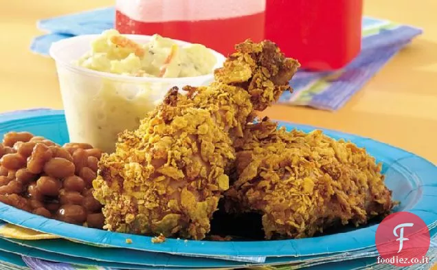 Pollo fritto al forno croccante