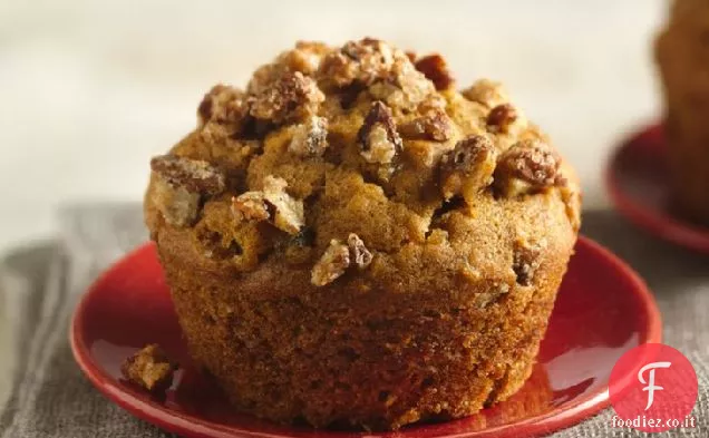 Muffin di zucca doppio zenzero con noci Pecan candite dolci
