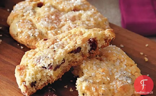 Focaccine al cioccolato bianco e mirtilli rossi