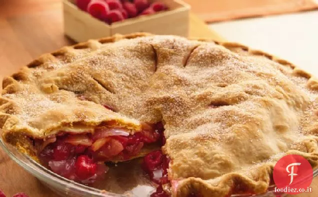 Torta di mele e lamponi