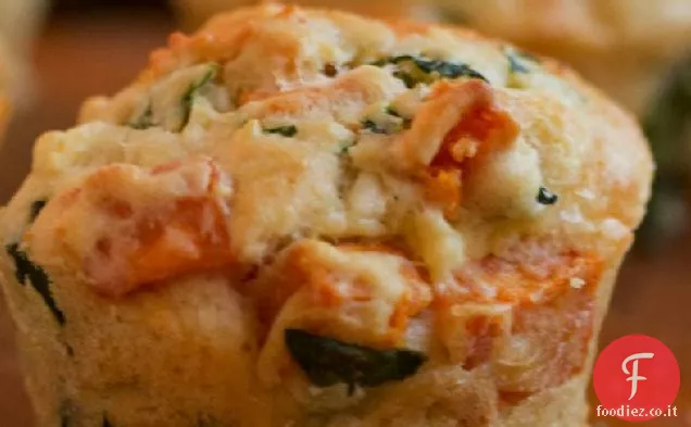 Muffin di patate dolci, cavoli e feta