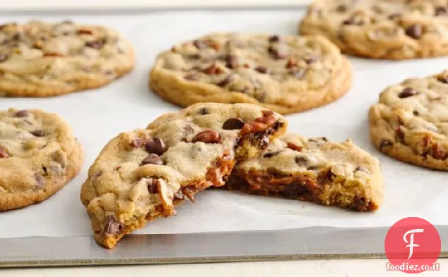 Dulce de Leche Biscotti ripieni al cioccolato con gocce di noci Pecan