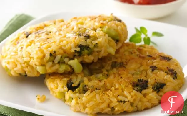 Formaggio broccoli e polpette di riso integrale