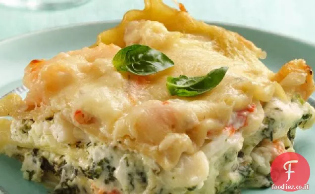 Lasagne di spinaci ai frutti di mare