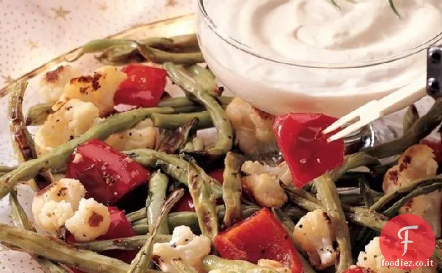 Verdure arrosto con salsa di dragoncello