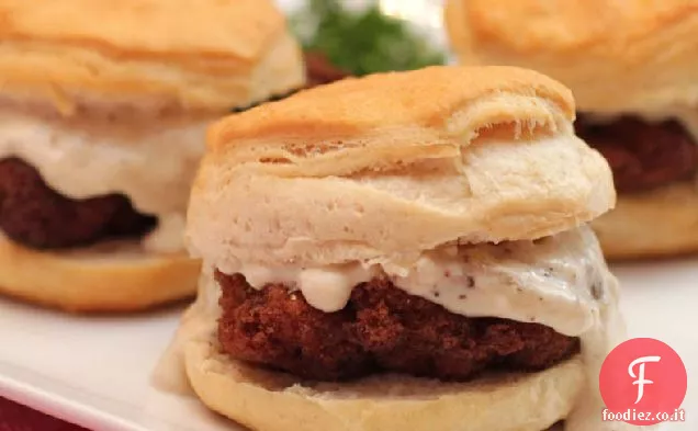 Pollo fritto bistecca e biscotti cursori