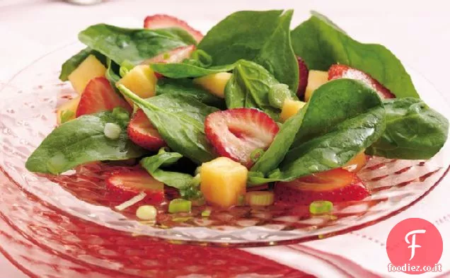 Insalata di fragole, melone e spinaci
