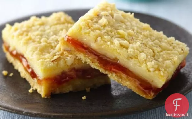 Barrette di crema di formaggio al limone ripiene di fragole