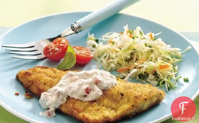 Filetti di pesce con salsa Tartara alle erbe