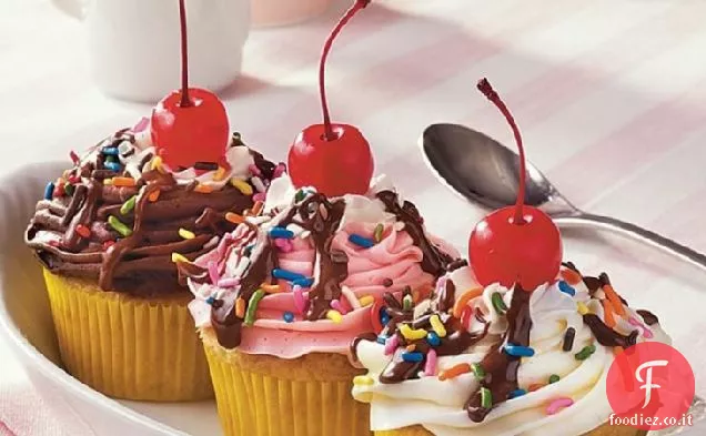 Cupcakes alla banana Split